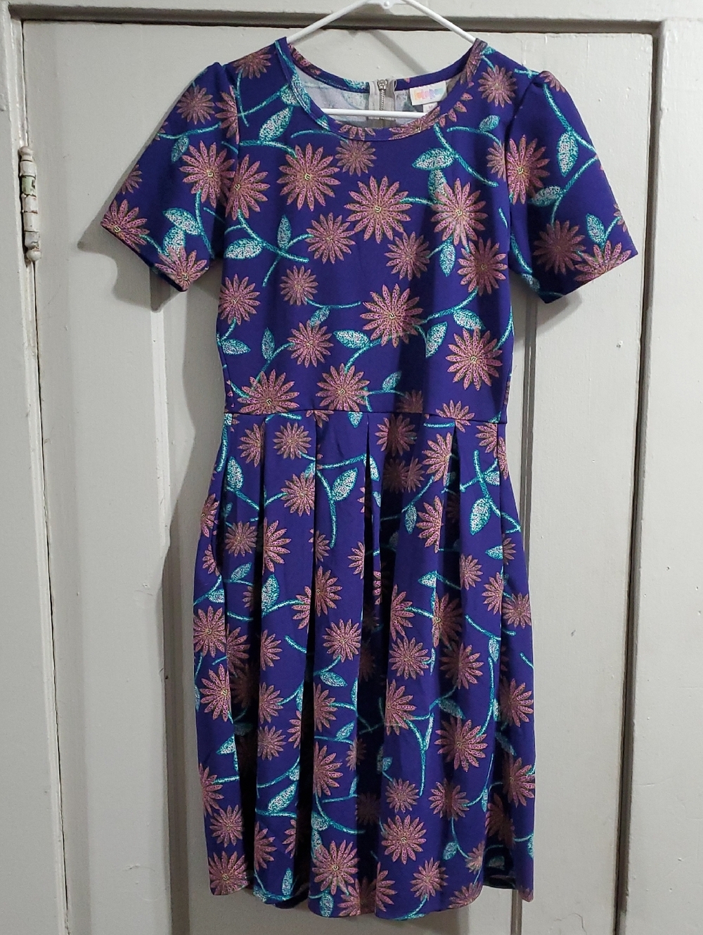 LuLaRoe Purple Floral Fit & Flare Midi Dress